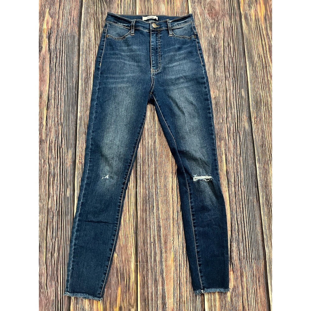 Refuge Jeans Blue Skinny Ankle Distressed Dark Wash Stretch Denim Women's Size 6